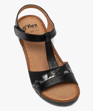 Sandales confort à talon compensé fermeture scratch femme vue5 - G'FLEX - GEMO