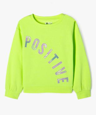 Sweat en molleton fluo à message fille vue1 - GEMO 4G FILLE - GEMO