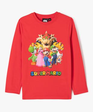 Tee-shirt manches longues en coton imprimé garçon - Super Mario vue1 - MARIO - GEMO