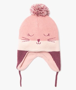 Bonnet fille avec pompon et doublure polaire vue1 - GEMO(BEBE DEBT) - GEMO