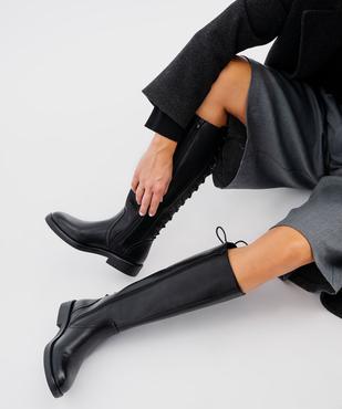 Bottes cavalières à laçage sur l'arrière femme vue1 - VALENTINA BALDA - GEMO