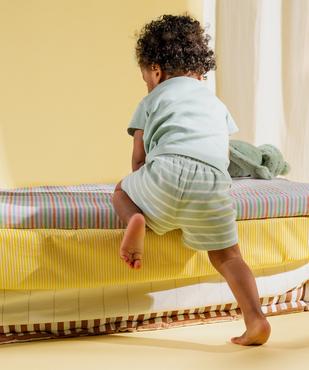 Pyjashort en coton à col tunisien et short rayé bébé garçon vue2 - GEMO 4G BEBE - GEMO