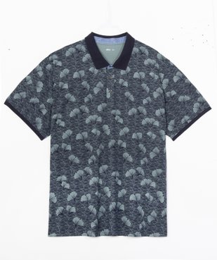 Polo homme grande taille à manches courtes et motif feuille vue4 - GEMO (G TAILLE) - GEMO