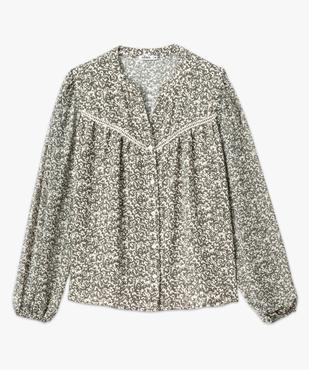 Blouse fleurie à manches longues en voile femme  vue4 - GEMO(FEMME PAP) - GEMO