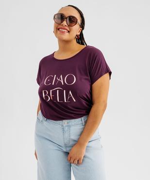 Tee-shirt femme grande taille à manches courtes avec motifs vue1 - GEMO (G TAILLE) - GEMO