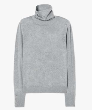 Pull femme en maille fine à col roulé vue4 - GEMO 4G FEMME - GEMO
