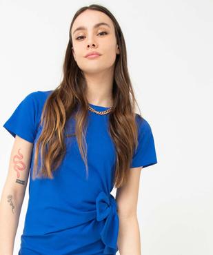 Robe femme esprit tee-shirt avec noeud à la taille vue2 - GEMO(FEMME PAP) - GEMO