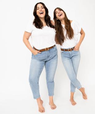 Jean slim longueur 7/8ème avec ceinture femme vue1 - GEMO 4G FEMME - GEMO