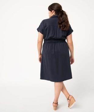 Robe chemise femme grande taille en Lyocell vue3 - GEMO 4G GT - GEMO