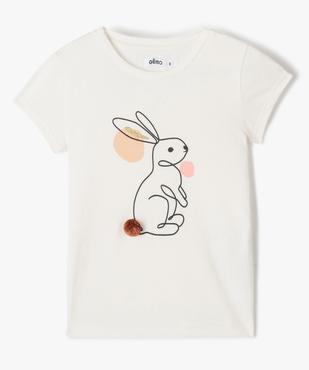 Tee-shirt fille à manches courtes et imprimé en relief vue1 - GEMO (ENFANT) - GEMO