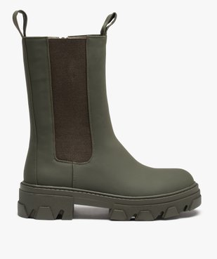 Boots femme Chelsea unies à semelle épaisse et crantée vue1 - GEMO (CASUAL) - GEMO