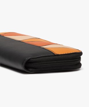 Portefeuille femme à large zip et motifs géométriques vue2 - GEMO (ACCESS) - GEMO
