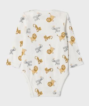 Bodies manches longues motifs zèbres bébé garçon (lot de 3) vue3 - GEMO 4G BEBE - GEMO