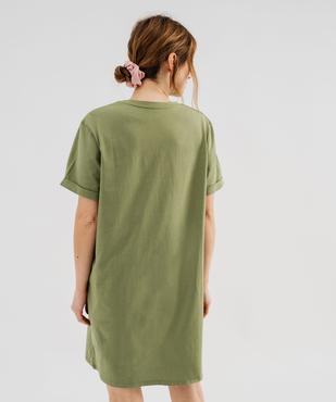 Chemise de nuit à manches courtes avec inscription femme vue3 - GEMO 4G FEMME - GEMO