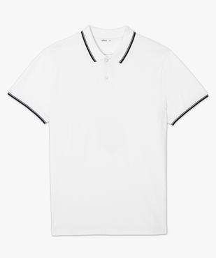 Polo homme à manches courtes à liseré contrastant vue4 - GEMO 4G HOMME - GEMO