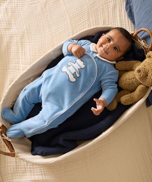 Pyjama en velours ouverture devant bébé garçon - LuluCastagnette vue1 - LULU CASTAGNETTE GEMO FOR GOOD - GEMO