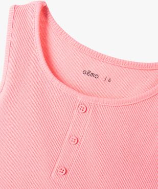 Débardeur fille en coton côtelé avec finitions froncées vue2 - GEMO 4G FILLE - GEMO
