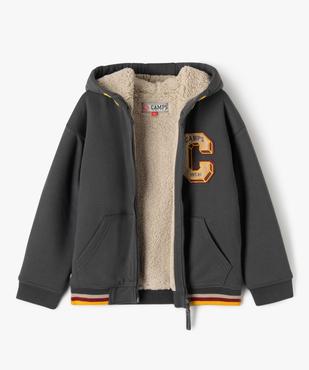 Sweat à capuche zippé doublure sherpa garçon - Camps United vue3 - CAMPS - GEMO