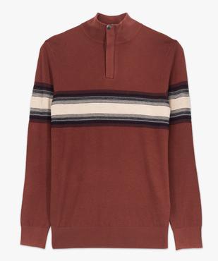Pull en coton côtelé avec col camionneur homme vue4 - GEMO 4G HOMME - GEMO