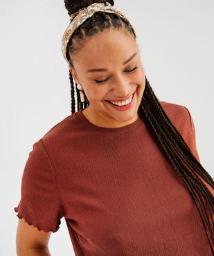 Tee-shirt marches courtes avec finitions froncées femme grande taille vue2 - GEMO 4G GT - GEMO
