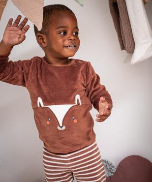 Pyjama en velours 2 pièces à motif renard bébé garçon vue1 - GEMO 4G BEBE - GEMO