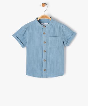 Chemise bébé garçon à manches courtes en double gaze vue1 - GEMO(BEBE DEBT) - GEMO