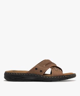 Sandale confort avec brides en cuir croisées homme vue1 - G'FLEX - GEMO