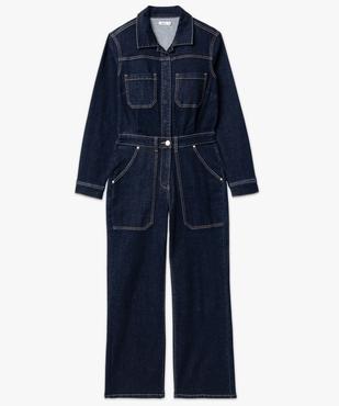 Combinaison pantalon en jean à manches longues femme vue4 - GEMO 4G FEMME - GEMO