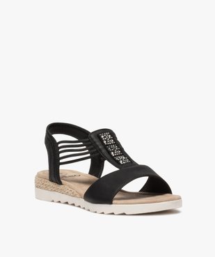 Sandales à petit talon compensé et brides élastiques femme vue2 - VALENTINA BALDA - GEMO