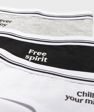 Shorties en coton stretch avec inscriptions fille (lot de 3) vue2 - GEMO 4G FILLE - GEMO