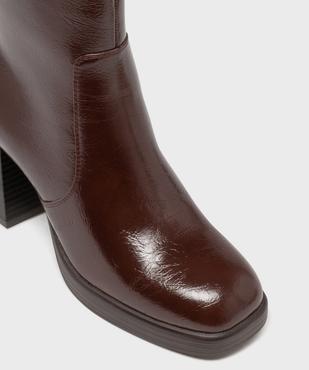 Boots à talon à bout carré et semelle plateforme femme - Follow Me vue6 - FOLLOW ME - GEMO