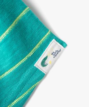 Tee-shirt à manches courtes rayé col tunisien bébé garçon vue3 - GEMO 4G BEBE - GEMO