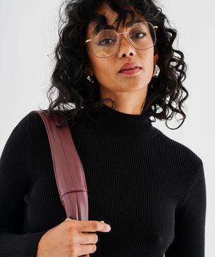 Pull à col montant en maille côtelée femme vue2 - GEMO(FEMME PAP) - GEMO