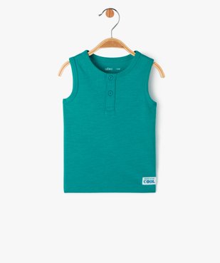 Débardeur uni avec col rond boutonné bébé garçon vue1 - GEMO(BEBE DEBT) - GEMO