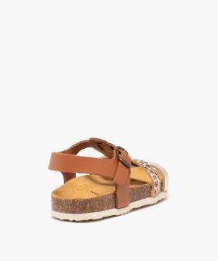 Sandales fille à fines brides métallisées et semelle en liège vue4 - GEMO (ENFANT) - GEMO