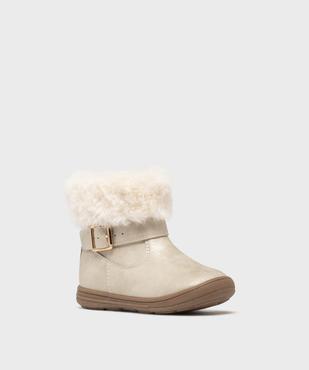 Boots fourrées à col duveteux et zip bébé fille vue2 - LOVELY WINGS - GEMO