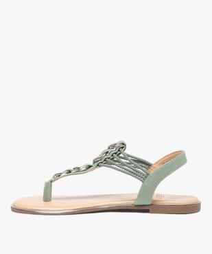 Sandales femme à talon plat et entre-doigts détails métal vue3 - GEMO (CASUAL) - GEMO