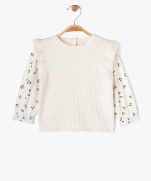 Pull 2 en 1 avec manches tee-shirt bébé fille vue1 - GEMO(BEBE DEBT) - GEMO
