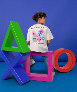 Tee-shirt manches courtes imprimé coupe oversize garçon - PlayStation vue4 - PLAYSTATION - GEMO