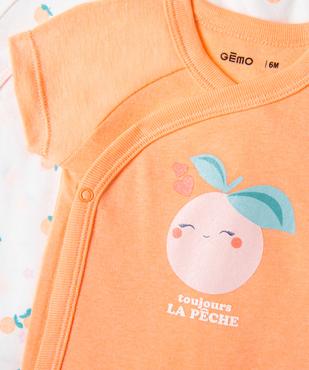Body manches courtes ouverture devant bébé (lot de 3) vue3 - GEMO 4G BEBE - GEMO