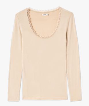 Tee-shirt thermique à manches longues et col rond femme vue4 - GEMO(HOMWR FEM) - GEMO