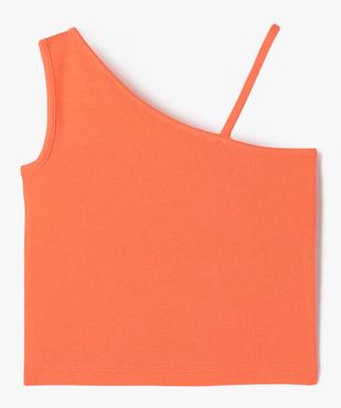 Débardeur asymétrique en coton côtelé fille vue1 - GEMO (ENFANT) - GEMO