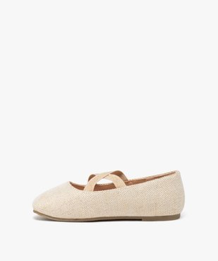 Ballerines fille unies avec brides élastiques croisées vue3 - GEMO 4G FILLE - GEMO
