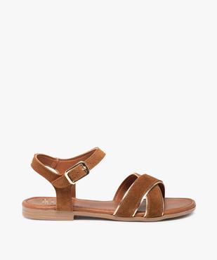 Sandales fille à talon plat et brides finitions métallisées vue1 - GEMO (ENFANT) - GEMO