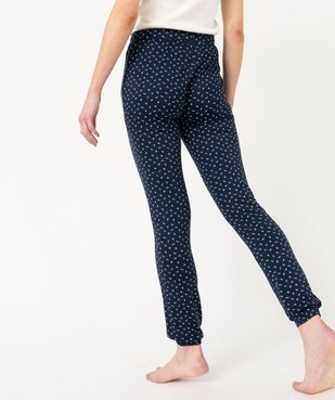 Pantalon de pyjama femme en maille fine avec bas resserré vue3 - GEMO(HOMWR FEM) - GEMO