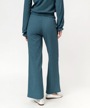 Pantalon large en maille texturée et extensible imprimé femme vue3 - GEMO(FEMME PAP) - GEMO