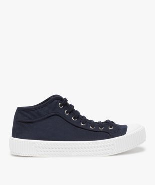 Tennis homme en toile unie semi-montantes vue1 - GEMO (CASUAL) - GEMO