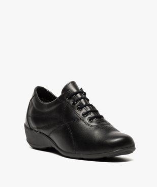 Derbies femme confort dessus cuir à talon compensé - Bopy vue2 - UMO - GEMO