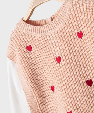 Pull avec manches chemise 2 en 1 bébé fille vue2 - GEMO 4G BEBE - GEMO