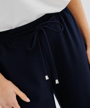 Pantalon large avec bandes contrastantes sur les côtés femme vue2 - GEMO(FEMME PAP) - GEMO